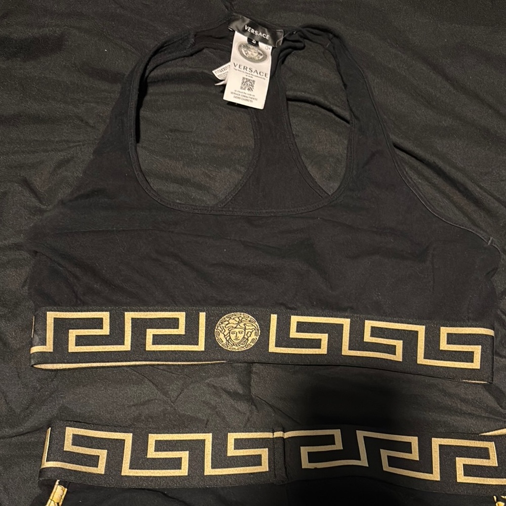 Versace Black and Gold Sports Bra